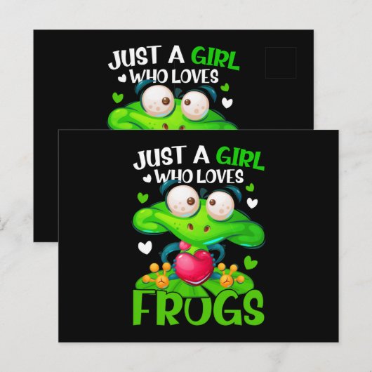 Gewoon een meisje dat van kikkers Kinder meisjes h Briefkaart (Voorkant / Achterkant)
