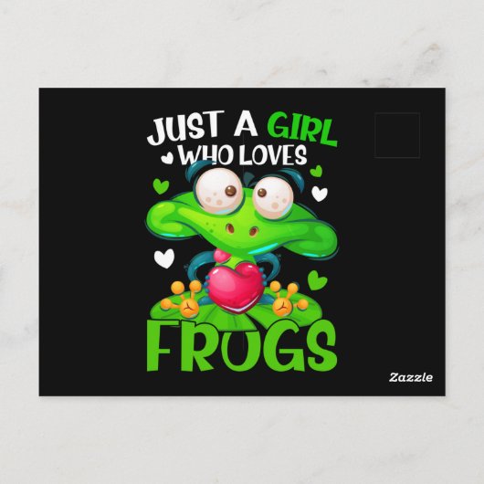 Gewoon een meisje dat van kikkers Kinder meisjes h Briefkaart (Achterkant)