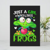 Gewoon een meisje dat van kikkers Kinder meisjes h Kaart (Staand voorkant)