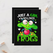 Gewoon een meisje dat van kikkers Kinder meisjes h Kaart (Voorkant / Achterkant in situ)