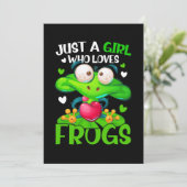 Gewoon een meisje dat van kikkers Kinder meisjes h Kaart (Staand voorkant)