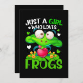 Gewoon een meisje dat van kikkers Kinder meisjes h Kaart (Voorkant / Achterkant)