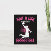 Gewoon een meisje dat van Kinder Basketball Girls  Kaart (Voorkant)