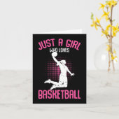 Gewoon een meisje dat van Kinder Basketball Girls  Kaart (Gele Bloem)