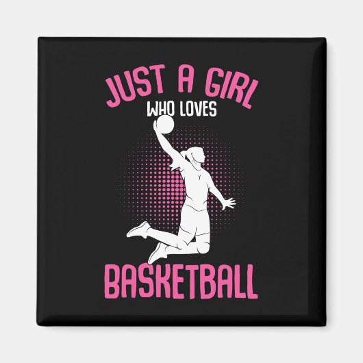 Gewoon een meisje dat van Kinder Basketball Girls  Magneet (Voorkant)