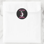 Gewoon een meisje dat van Kinder Basketball Girls  Ronde Sticker (Tas)
