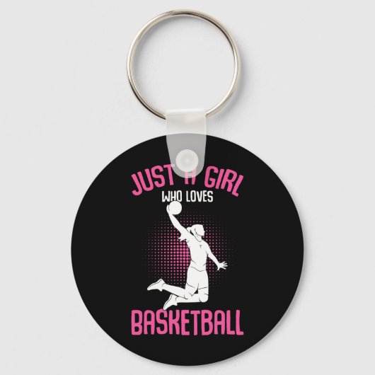 Gewoon een meisje dat van Kinder Basketball Girls  Sleutelhanger (Voorkant)
