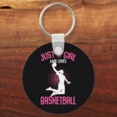 Gewoon een meisje dat van Kinder Basketball Girls  Sleutelhanger (Voorkant)