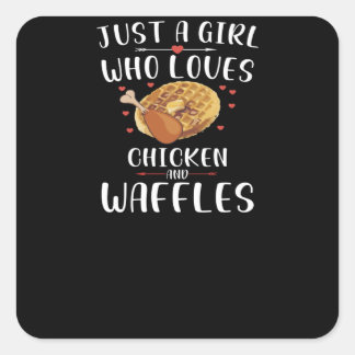Gewoon een meisje dat van Kip en Waffels houdt Vierkante Sticker