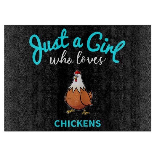 Gewoon een meisje dat van kip houdt | Chicken Love Snijplank (Voorkant)