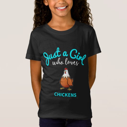 Gewoon een meisje dat van kip houdt | Chicken Love T-shirt (Voorkant)