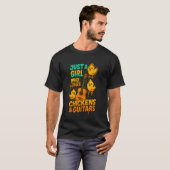 Gewoon een meisje dat van kippen en gitaren houdt  t-shirt (Voorkant volledig)