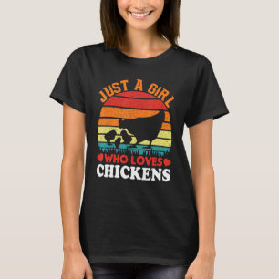 Gewoon een meisje dat van kippen houdt, die Boerde T-shirt