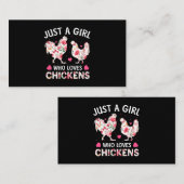 Gewoon een meisje dat van kippen houdt, die kippen visitekaartje (Voorkant / Achterkant)