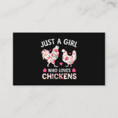 Gewoon een meisje dat van kippen houdt, die kippen visitekaartje (Voorkant)