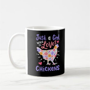 Gewoon een meisje dat van kippen houdt Kip Hen lie Koffiemok