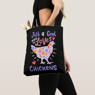 Gewoon een meisje dat van kippen houdt Kip Hen lie Tote Bag