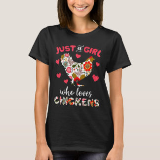 Gewoon Een Meisje Dat Van Kippen Houdt Meisje Kip T-shirt