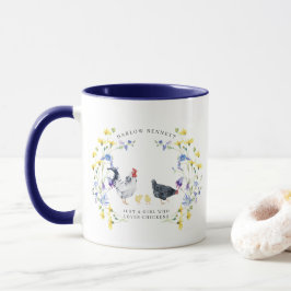 Gewoon een meisje dat van kippen houdt | Monogram Mok