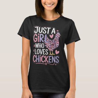 Gewoon Een Meisje Dat Van Kippen Houdt Mooie Bloem T-shirt