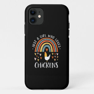 Gewoon een meisje dat van kippen houdt regenboog g Case-Mate iPhone case
