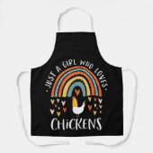 Gewoon een meisje dat van kippen houdt, Regenboogs Schort (Voorkant)