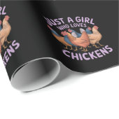 Gewoon een meisje dat van kippen houdt voor kippen cadeaupapier (Rol Hoek)