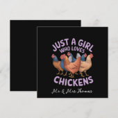 Gewoon een meisje dat van kippen houdt voor kippen kaart (Voorkant / Achterkant)