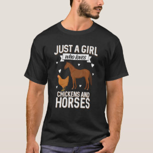 Gewoon Een Meisje Dat Van Kippen Paard Vrouwen Bo T-shirt
