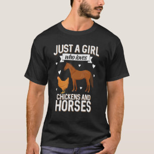 Gewoon een meisje dat van kippen paard vrouwen boe t-shirt