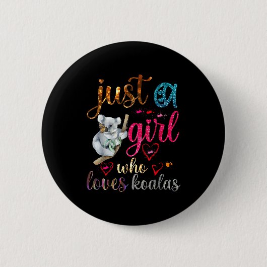 Gewoon een meisje dat van Koala Beer vader moeder Ronde Button 5,7 Cm (Voorkant)