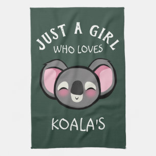 Gewoon een meisje dat van Koala houdt Theedoek
