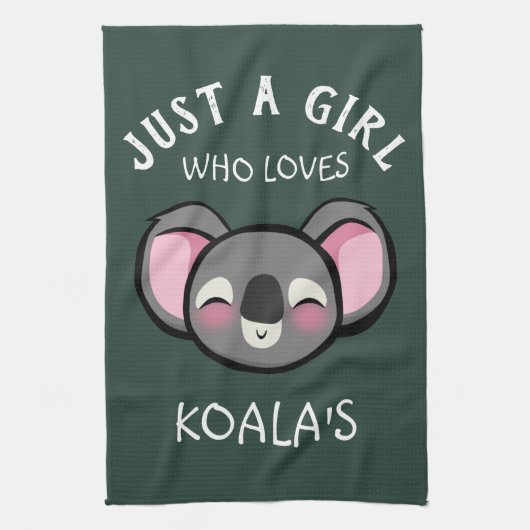 Gewoon een meisje dat van Koala houdt Theedoek (Verticaal)