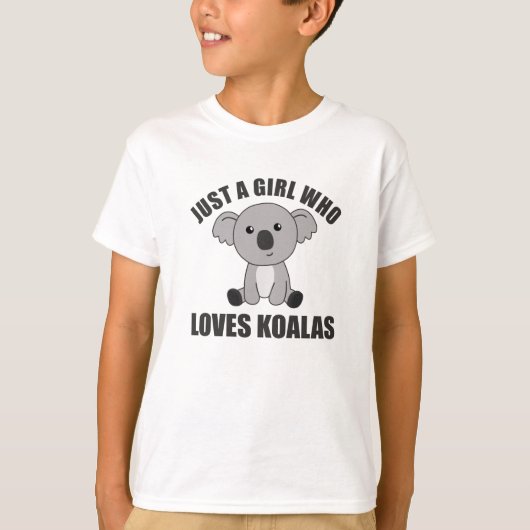 Gewoon een meisje dat van Koalas houdt - Cute Koal T-shirt (Voorkant)