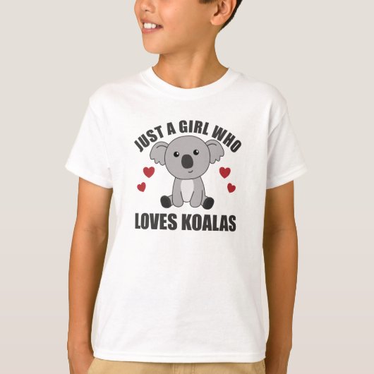 Gewoon een meisje dat van Koalas houdt - Cute Koal T-shirt (Voorkant)