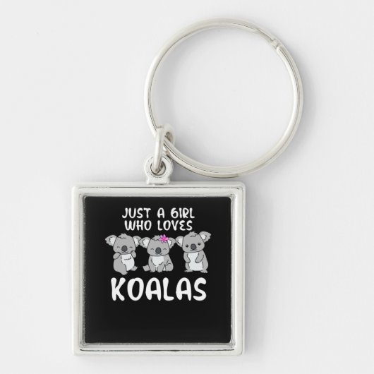 Gewoon een meisje dat van Koalas houdt Gifts Koala Sleutelhanger (Voorkant)