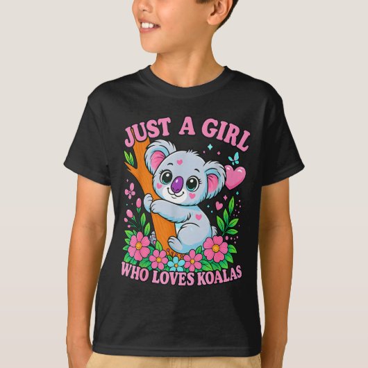 Gewoon een meisje dat van koala's houdt leuk grapp t-shirt (Voorkant)