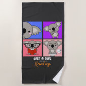 Gewoon een meisje dat van Koalas houdt. Strandlaken (Voorkant)