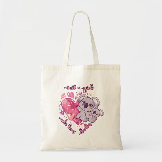 Gewoon een meisje dat van Koalas houdt Tote Bag (Voorkant)