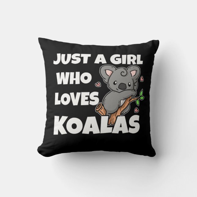 Gewoon een meisje dat van Koalas Koala Beer Costum Kussen (Voorkant)