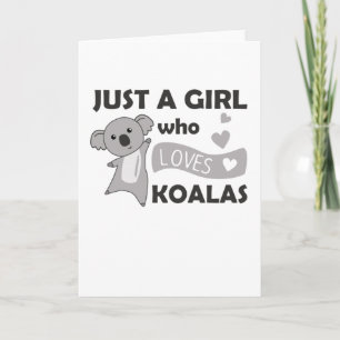 Gewoon een meisje dat van Koalas Koala Beer houdt Kaart