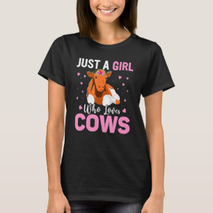 Gewoon een meisje dat van Koe Boerderij dierlijk B T-shirt