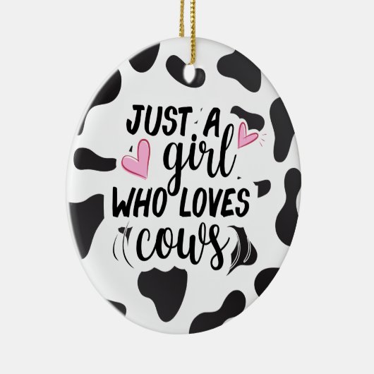 Gewoon een meisje dat van koe houdt keramisch ornament (Rechts)