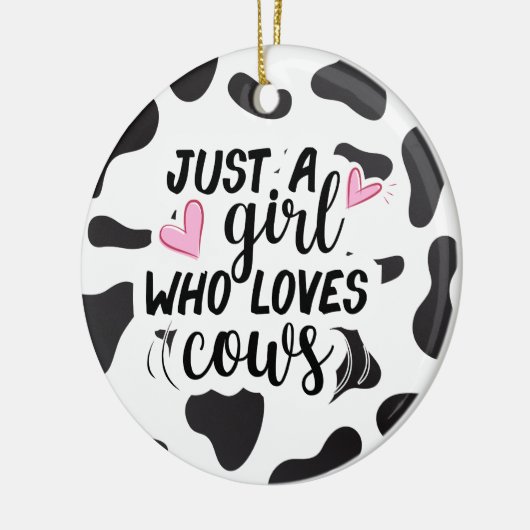 Gewoon een meisje dat van koe houdt keramisch ornament (Links)