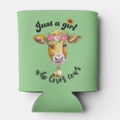 Gewoon een meisje dat van koe houdt, schattige koe blikjeskoeler (Achterkant)