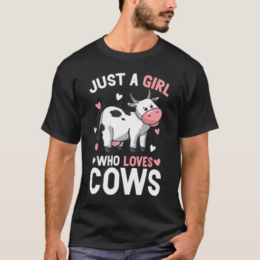 Gewoon een meisje dat van Koe Koe Boerderij boeren T-shirt (Voorkant)