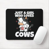 Gewoon een meisje dat van Koe melkboer Koe kostuum Muismat (Met muis)