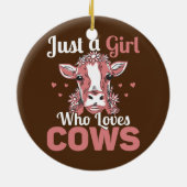 Gewoon een meisje dat van Koeien houdt, die Boerde Keramisch Ornament (Achterkant)