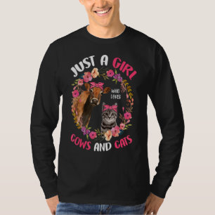 Gewoon een meisje dat van Koeien houdt en katten d T-shirt