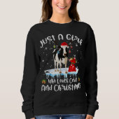 Gewoon een meisje dat van Koeien houdt en kerst le Trui (Voorkant)